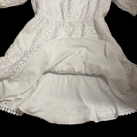 Vince Camuto Cotton Eyelet Tasseled Drawstring Dress Size 10 - Picture 11 of 16